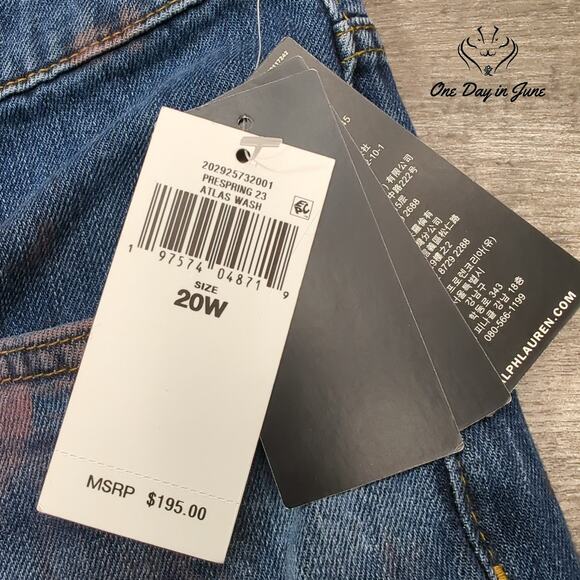 Ralph Lauren Plus Size High Rise Relaxed Crop Jeans Size 20W - Picture 2 of 6